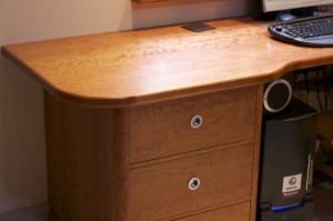 Three drawer pedestal desk