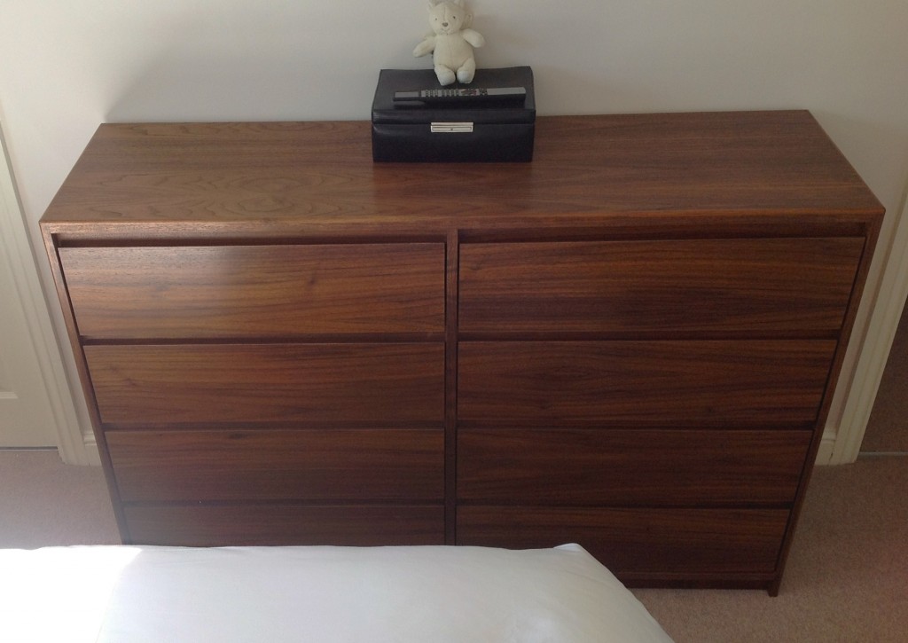 American walnut chest of drawers Chapman Bespoke Woodwork